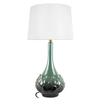 Настольная лампа Кэйл / Kale 10518T Green LOFT IT белая на 1 лампу, основание зелёное керамика в стиле классический 