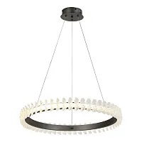 Люстра подвесная LED LSP-7495 Lussole белая на 1 лампу, основание чёрное в стиле современный кольца