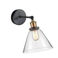 Бра лофт Cascabel 1875-1W Favourite прозрачный 1 лампа, основание бронзовое коричневое в стиле лофт 