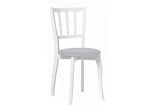 Деревянный стул Айра серый / белый 528929 Woodville, серый/велюр, ножки/массив березы дерево/белый, размеры - ****410*500