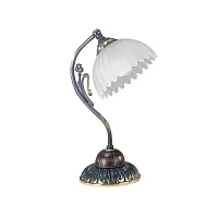 Настольная лампа P 2610 Reccagni Angelo белая 1 лампа, основание бронзовое коричневое латунь дерево металл в стиле классический 
