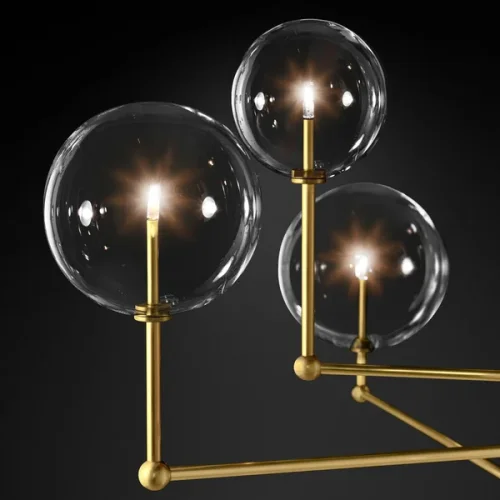 Светильник подвесной ImperiumLoft Globe Mobile 3 brass KG0835P-3 brass 109506-30 ImperiumLoft прозрачный на 3 лампы, основание латунь в стиле современный фото 3