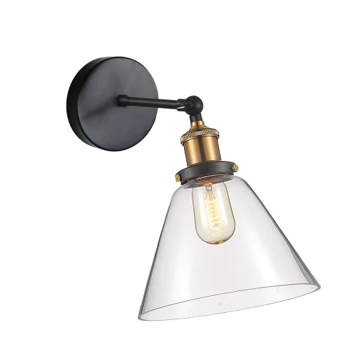 Бра лофт Cascabel 1875-1W Favourite прозрачный на 1 лампа, основание бронзовое коричневое в стиле лофт 