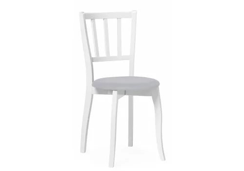 Деревянный стул Айра серый / белый 528929 Woodville, серый/велюр, ножки/массив березы дерево/белый, размеры - ****410*500