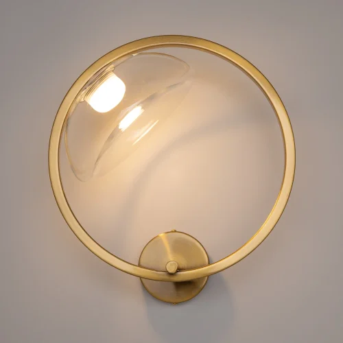 Бра LED Lunare MOD327WL-L5BS3K1 Maytoni прозрачный на 1 лампу, основание латунь в стиле современный арт-деко кольца фото 7