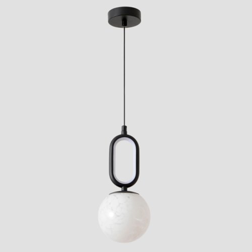 Светильник подвесной ЛЕД CATKIN SP1.2 Crystal Lux белый на 1 лампу, основание чёрное в стиле современный фото 4
