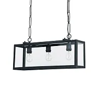 Светильник подвесной лофт IGOR SP3 Ideal Lux прозрачный 3 лампы, основание чёрное в стиле лофт 