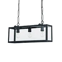 Светильник подвесной лофт IGOR SP3 Ideal Lux прозрачный на 3 лампы, основание чёрное в стиле лофт 