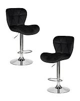 Стул барный набор 2 шт. SET-2 5022-LM BARNY, цвет сиденья черный велюр (MJ9-101), цвет основания хромированная сталь Dobrin, /велюр, ножки/металл/хром, размеры - 890*1100***460*540 Стул барный набор 2 шт. SET-2 5022-LM BARNY, цвет сиденья черный велюр (MJ9-101), цвет основания хромированная сталь Dobrin, /велюр, ножки/металл/хром, размеры - 890*1100***460*540