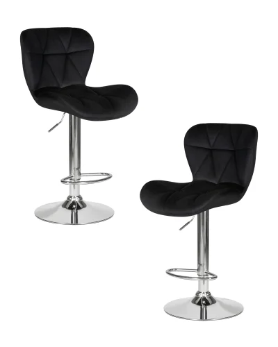 Стул барный набор 2 шт. SET-2 5022-LM BARNY, цвет сиденья черный велюр (MJ9-101), цвет основания хромированная сталь Dobrin, /велюр, ножки/металл/хром, размеры - 890*1100***460*540 Стул барный набор 2 шт. SET-2 5022-LM BARNY, цвет сиденья черный велюр (MJ9-101), цвет основания хромированная сталь Dobrin, /велюр, ножки/металл/хром, размеры - 890*1100***460*540