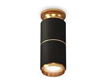Светильник накладной Techno spot XS6302240 Ambrella light чёрный 1 лампа, основание золотое в стиле современный круглый