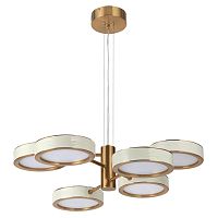 Люстра подвесная LED Riviera 5450/99L Odeon Light белая на 1 лампу, основание латунь в стиле классический современный 