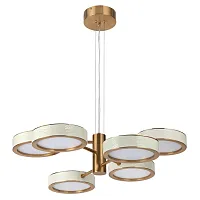 Люстра подвесная Riviera 5450/99L Odeon Light белая на 1 лампу, основание латунь в стиле классический современный 