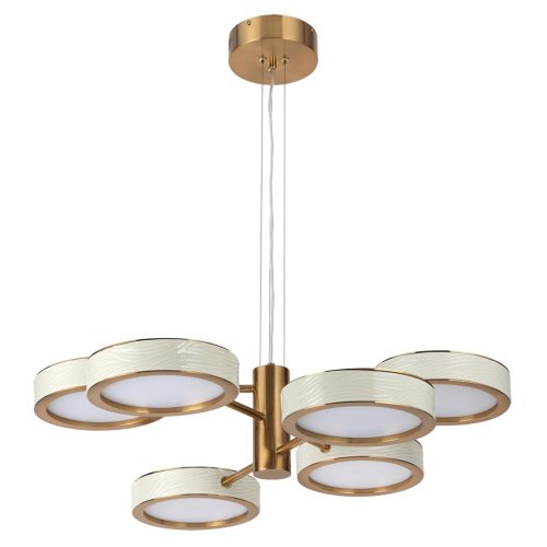 Люстра подвесная LED Riviera 5450/99L Odeon Light белая на 1 лампу, основание латунь в стиле классический современный Люстра подвесная LED Riviera 5450/99L Odeon Light белая на 1 лампу, основание латунь в стиле классический современный