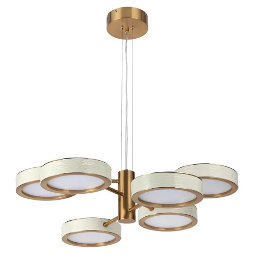 Люстра подвесная Riviera 5450/99L Odeon Light белая на 1 лампу, основание латунь в стиле классический современный 
