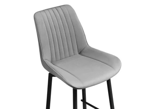 Полубарный стул Седа К крутящийся светло-серый / черный 517144 Woodville, серый/велюр, ножки/металл/чёрный, размеры - ****500*580 фото 6