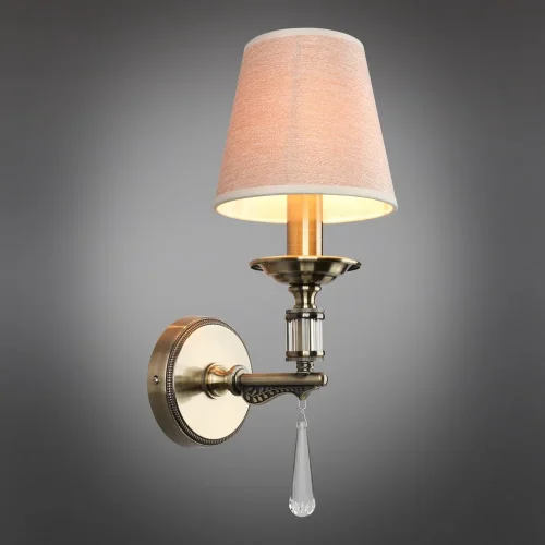 Бра Rivoli OML-64211-01 Omnilux бежевый на 1 лампу, основание античное бронза в стиле классический фото 2