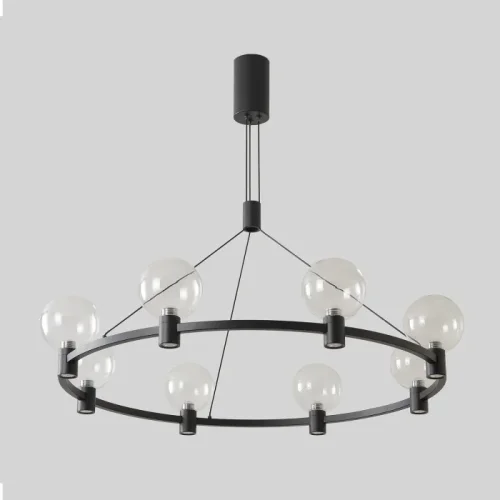 Люстра подвесная ЛЕД DUET SP56W LED BLACK Crystal Lux прозрачная на 1 лампу, основание чёрное в стиле минимализм фото 2 Люстра подвесная ЛЕД DUET SP56W LED BLACK Crystal Lux прозрачная на 1 лампу, основание чёрное в стиле минимализм фото 2