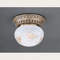 Светильник потолочный PL 7725/1 Reccagni Angelo прозрачный белый 1 лампа, основание античное бронза в стиле классический 
