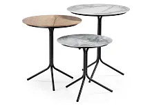 Комплект столиков Рускус белый мрамор / серый мрамор / галифакс 500013 Woodville столешница коричневая из стекло