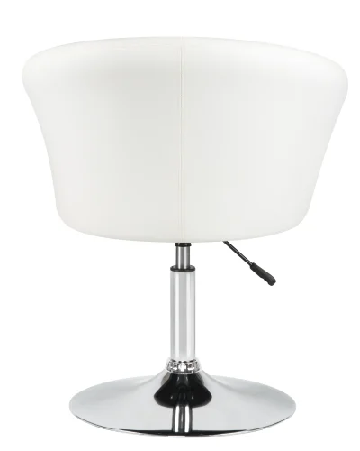 Кресло дизайнерское 8600-LM,  цвет сиденья белый, цвет основания хром Dobrin, белый/экокожа, ножки/металл/хром, размеры - 750*900***600*570 фото 5