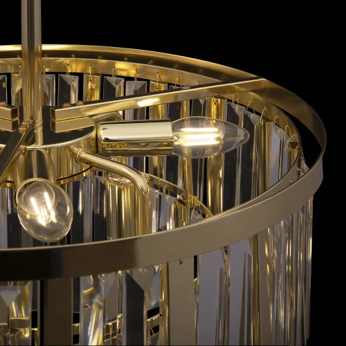Люстра подвесная Viviane FR11001PL-08G Freya прозрачная на 8 ламп, основание золотое в стиле классический арт-деко  фото 5
