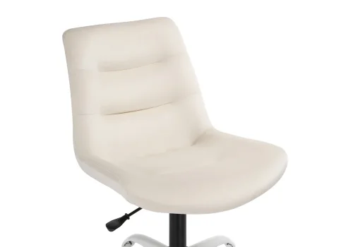 Компьютерное кресло Орди молочное / белое 559276 Woodville, молочный/велюр, ножки/металл/белый, размеры - *940***560*650 фото 5