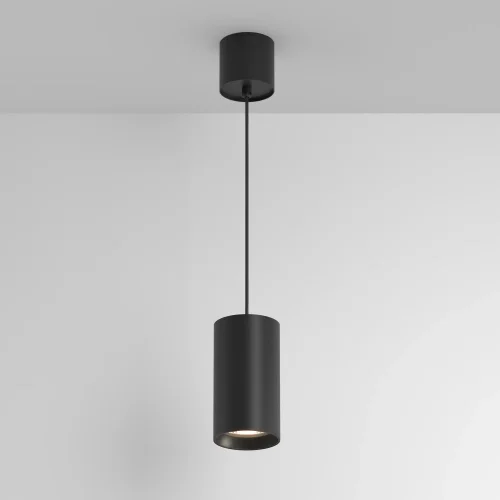 Светильник подвесной LED Vol P100PL-20W3K-B Maytoni чёрный на 1 лампу, основание чёрное в стиле современный хай-тек трубочки фото 3