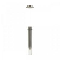 Светильник подвесной LED Shiny 5061/5LA Odeon Light чёрный серый 1 лампа, основание серебряное хром в стиле модерн трубочки