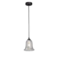 Светильник подвесной V2927-1/1S Vitaluce прозрачный 1 лампа, основание чёрное в стиле арт-деко 
