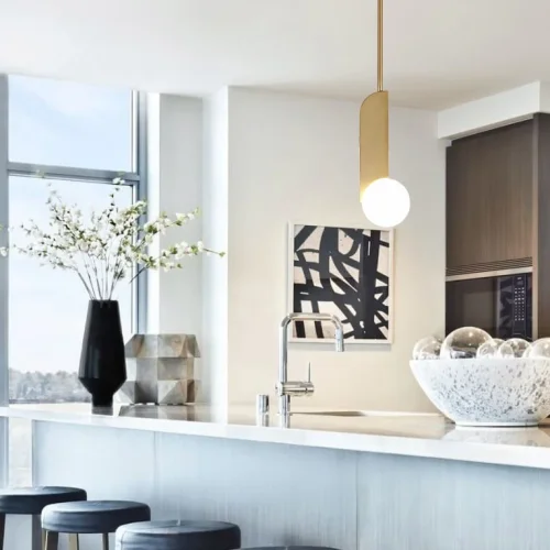 Светильник подвесной NEO L3 212832-26 ImperiumLoft белый на 3 лампы, основание латунь в стиле современный скандинавский лофт фото 5