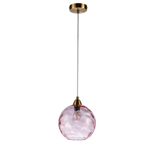 Светильник подвесной Memoria V000091 Indigo розовый 1 лампа, основание бронзовое в стиле модерн выдувное фото 4