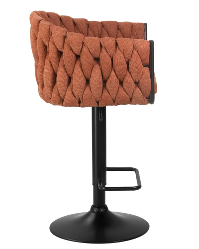 Стул барный 9690-LM LEON,  цвет сиденья оранжевый (LAR-275-27), цвет основания черный Dobrin, оранжевый/текстиль, ножки/металл/чёрный, размеры - 890*1100***550*490 фото 3
