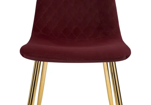 Стул на металлокаркасе Dabl wine red 11707 Woodville, бордовый/велюр, ножки/металл/золотой, размеры - ****440*520 фото 5
