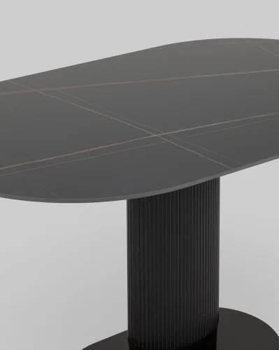 Стол обеденный Mystery 130*80 чёрный, керамика, столешница УТ000040810 Stool Group столешница чёрная из керамика фото 6