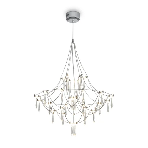 Светильник подвесной LED Amela FR6138PL-L21CH Freya прозрачный хром на 1 лампу, основание хром в стиле современный арт-деко капли фото 4