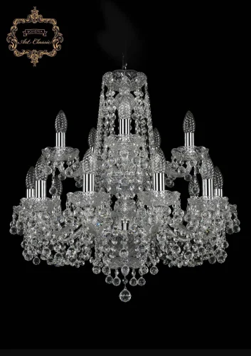 Люстра подвесная хрустальная 11.26.10+5.200.2d.Cr.B Bohemia Art Classic прозрачная на 15 ламп, основание хром в стиле классический 