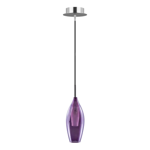 Светильник подвесной Pentola 803029 Lightstar фиолетовый 1 лампа, основание хром в стиле арт-деко 