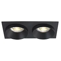 Светильник точечный CLT 044C2 BL-BL Crystal Lux чёрный на 2 лампы, основание чёрное в стиле современный прямоугольный
