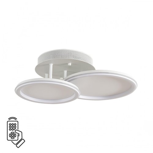 Люстра потолочная LED с пультом Alis Smart 8380/45CL Lumion белая на 1 лампу, основание белое в стиле современный хай-тек сири яндекс алиса с пультом