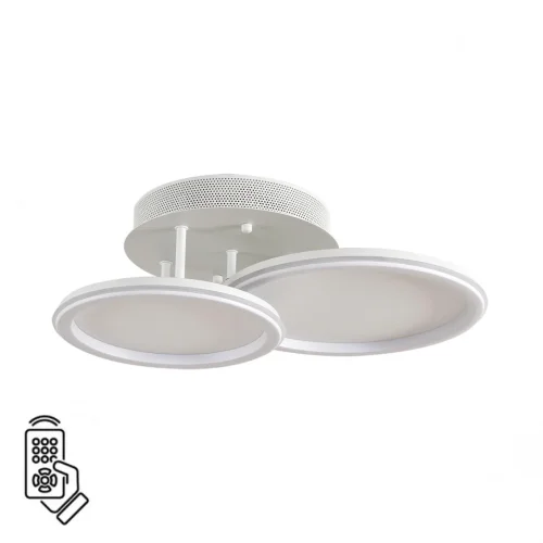 Люстра потолочная LED с пультом Alis Smart 8380/45CL Lumion белая на 1 лампу, основание белое в стиле современный хай-тек сири яндекс алиса с пультом