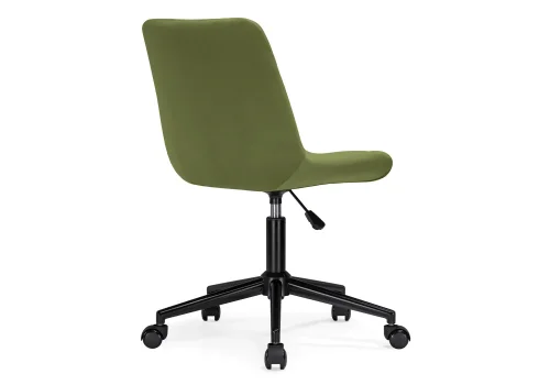 Компьютерное кресло Честер черный / зеленый 572580 Woodville, зелёный/велюр, ножки/металл/чёрный, размеры - *920***490*600 фото 5