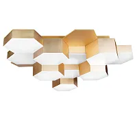 Люстра потолочная LED FAVO 750123 Lightstar белая золотая на 1 лампа, основание золотое в стиле хай-тек 
