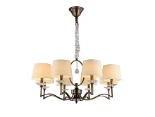 Люстра подвесная 31908/С B/C Newport белая бежевая на 8 ламп, основание латунь в стиле современный 