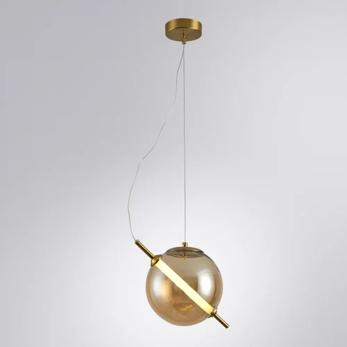 Светильник подвесной LED Holly A3220SP-1PB Arte Lamp янтарный 1 лампа, основание медь в стиле современный шар фото 2