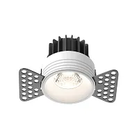 Светильник точечный LED Round DL058-7W4K-TRS-W Maytoni белый 1 лампа, основание белое в стиле модерн для затирки