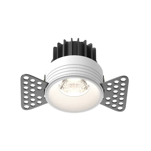 Светильник точечный LED Round DL058-7W4K-TRS-W Maytoni белый 1 лампа, основание белое в стиле современный для затирки
