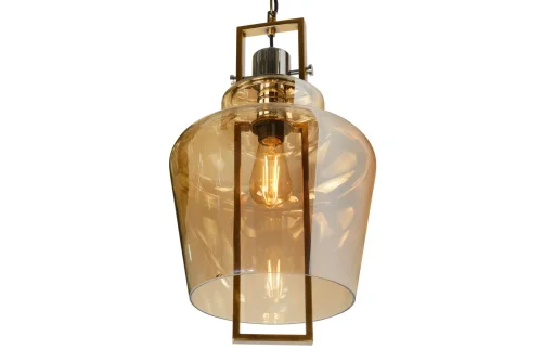 Светильник подвесной Dama A1500/A3 GD iLamp золотой янтарный 1 лампа, основание золотое в стиле современный лофт выдувное фото 3
