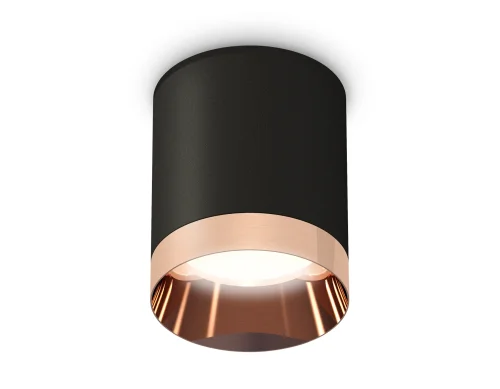 Светильник накладной Techno spot XS6302025 Ambrella light чёрный золотой 1 лампа, основание чёрное в стиле современный круглый