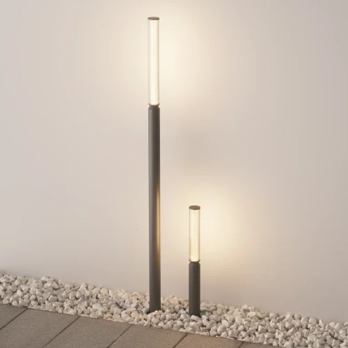 Парковый светильник LED Lit O593FL-L12GF3K Maytoni уличный IP65 графит на 1 лампу, плафон белый в стиле современный хай-тек LED фото 15